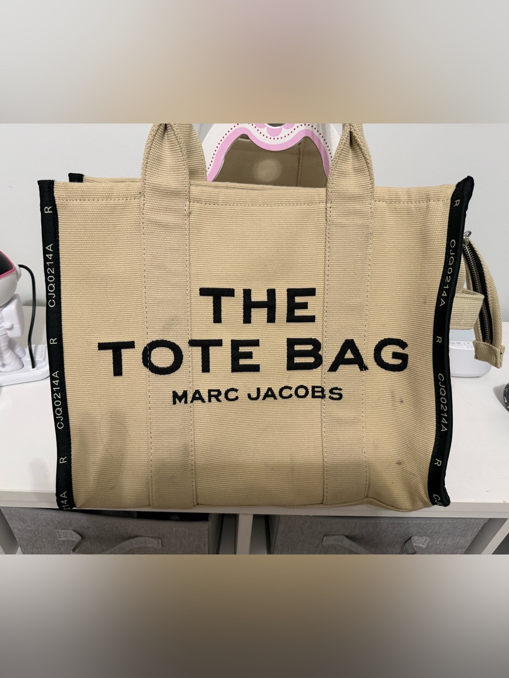Marc Jacobs Beige Canvas Tote with Black Logo